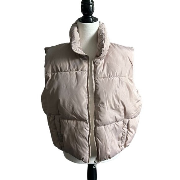 STREETWEAR SOCIETY Neutral Beige Puffer Vest US XL - Picture 1 of 6